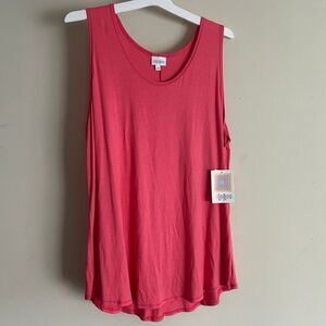NWT LuLaRoe TANK TOP Solid Coral Pink Sleeveless Plus Size 3XL Casual